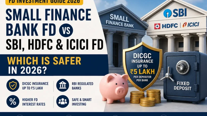 Small Finance Bank FD safety comparison with SBI HDFC and ICICI Bank in India 2026